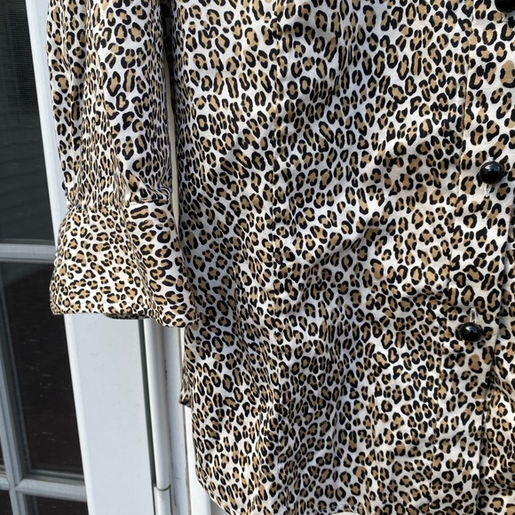 Talbots Leopard Print Button Up Blouse - Picture 3 of 6